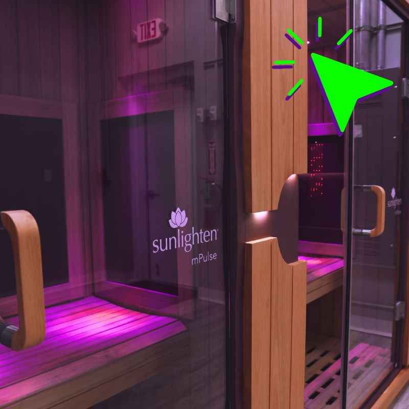 Clickable menu photo  of a Sunlighten Infrared Sauna at Zoom Fit